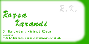 rozsa karandi business card